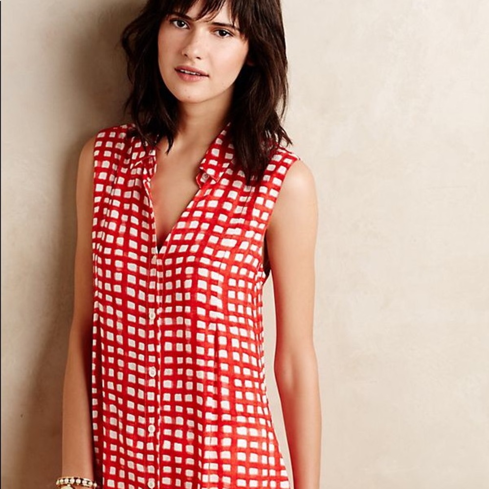 Anthropologie Tylho Gingham Percy Tunic/Shirtdress